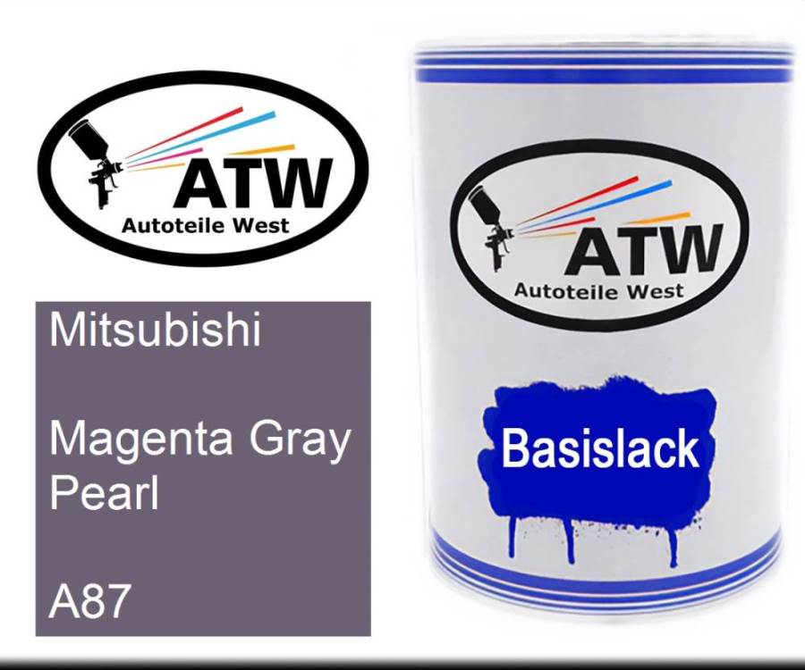 Mitsubishi, Magenta Gray Pearl, A87: 500ml Lackdose, von ATW Autoteile West.